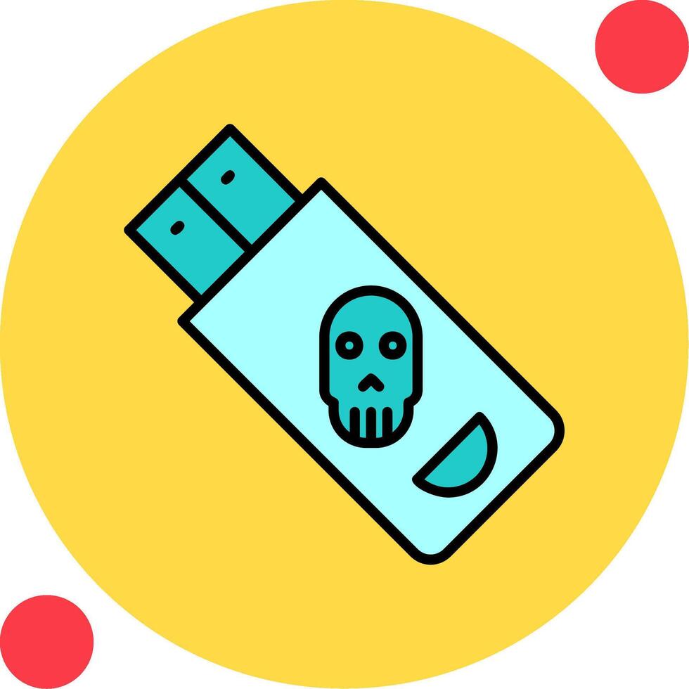 infectado memoria USB vector icono