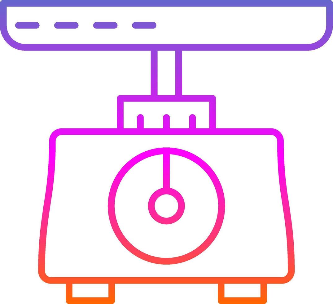 Weighing Scale Line Gradient Icon vector