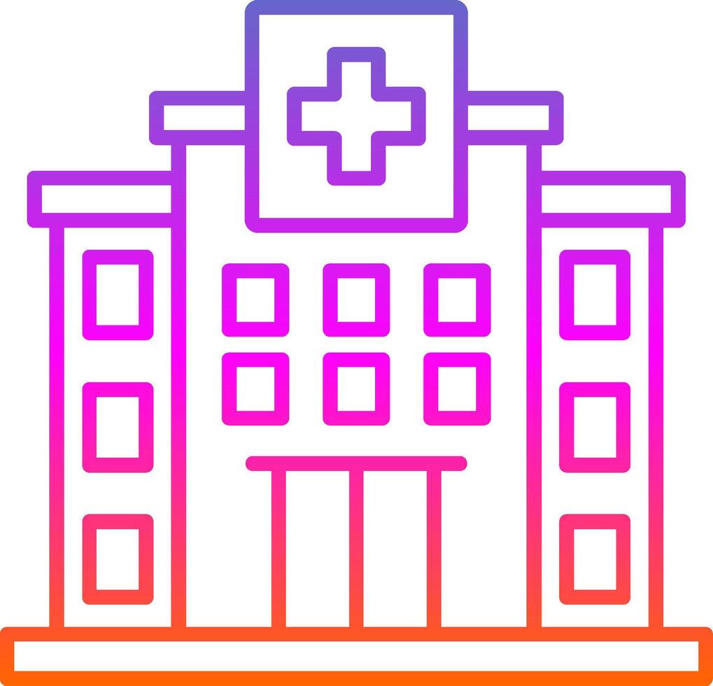 Hospital Line Gradient Icon vector