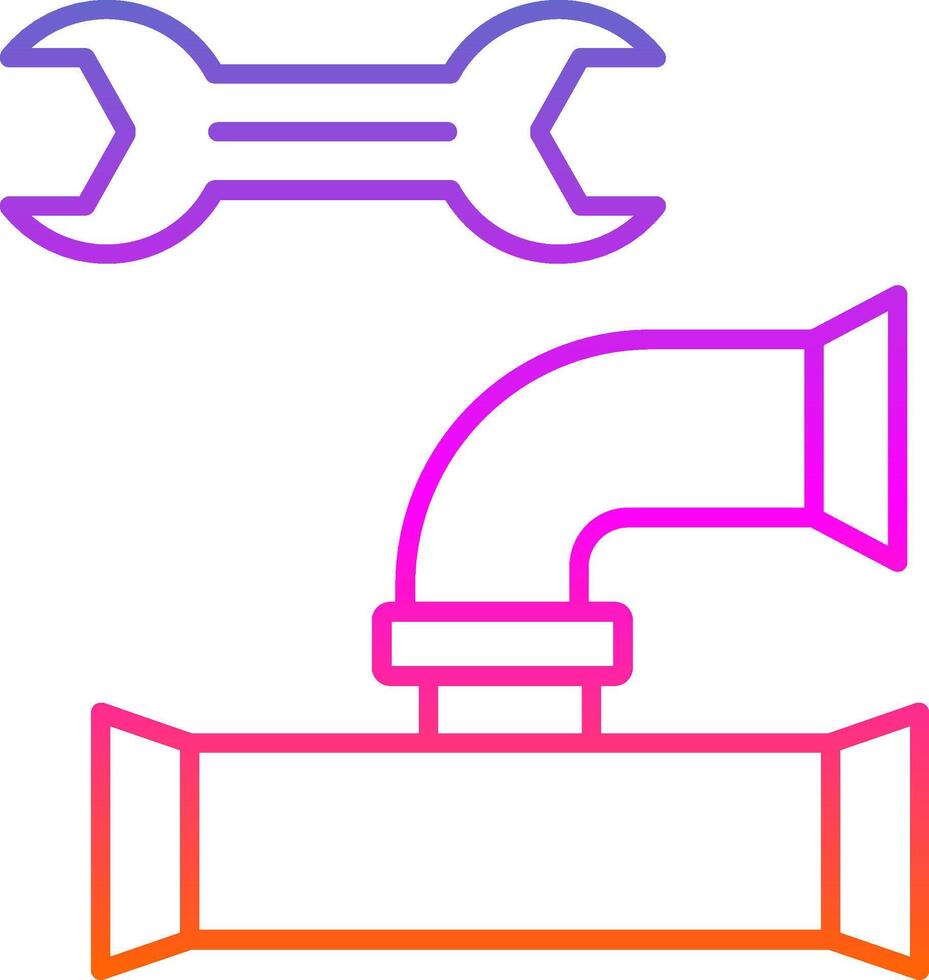 Plumbing Line Gradient Icon vector