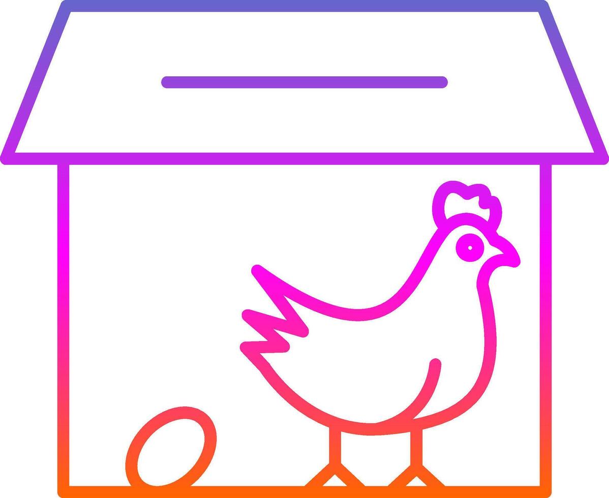 Chicken Coop Line Gradient Icon vector