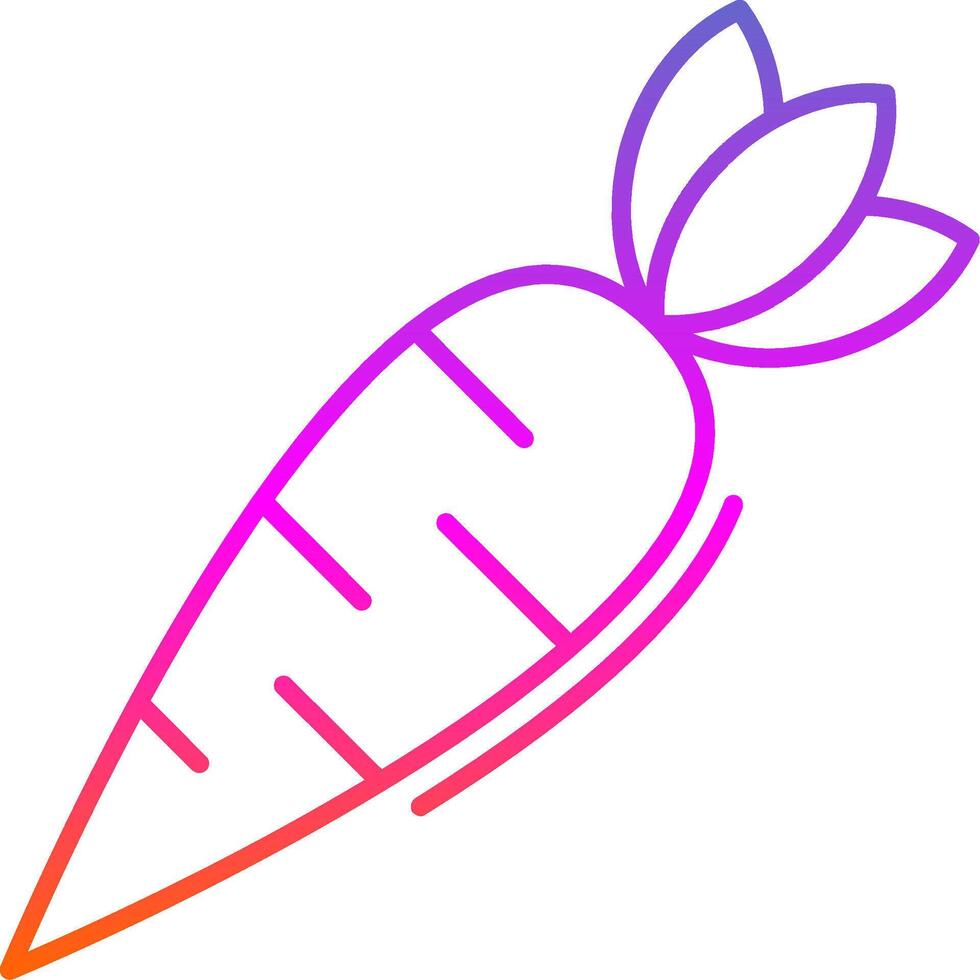 icono de gradiente de línea de zanahoria vector