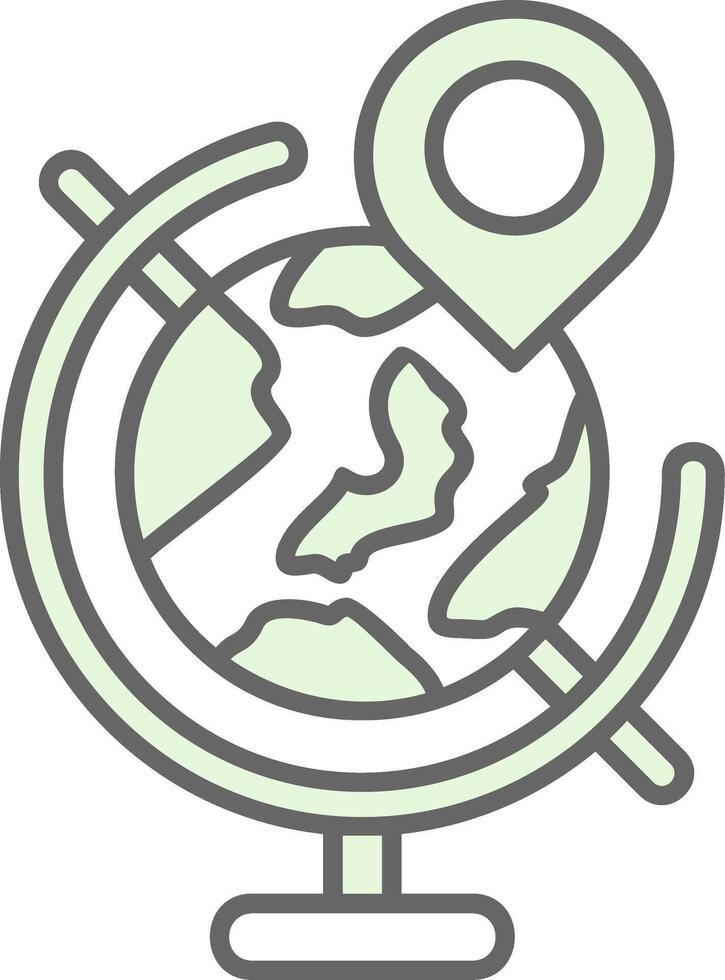 Globe Green Light Fillay Icon vector