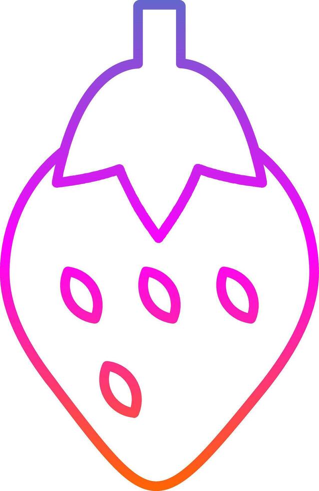 Strawberry Line Gradient Icon vector