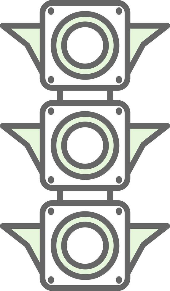 tráfico ligero verde ligero relleno icono vector