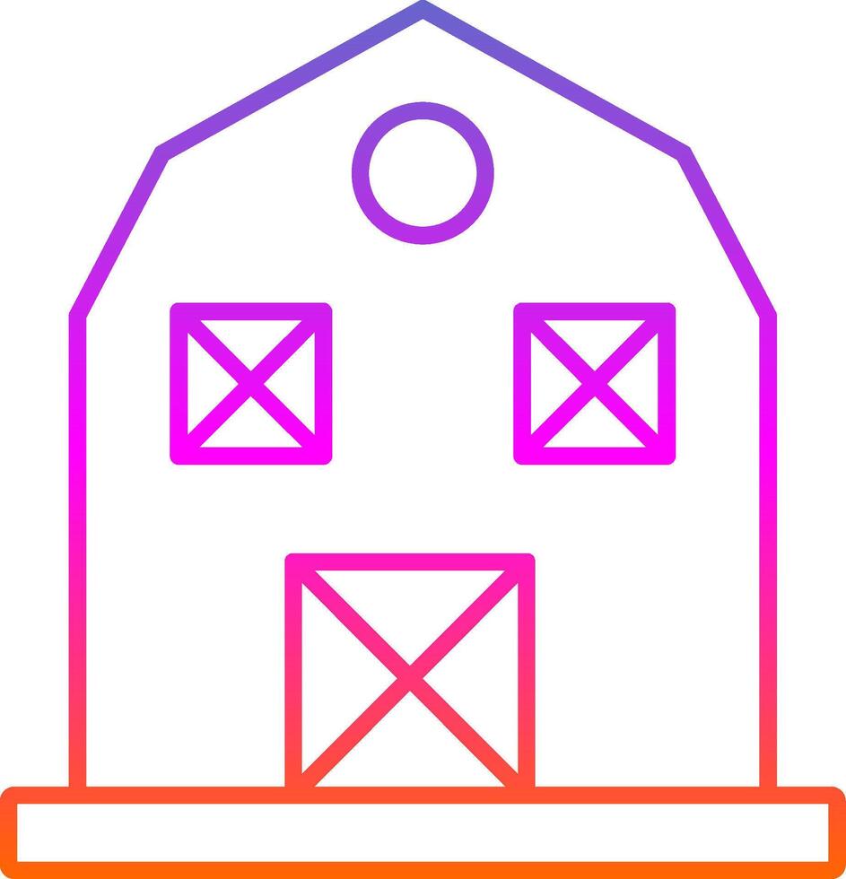 Barn Line Gradient Icon vector