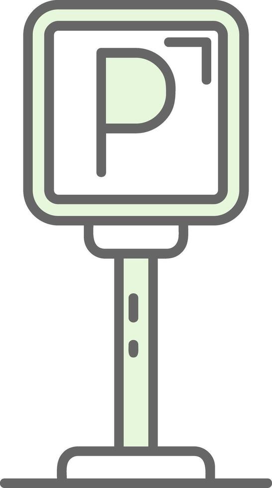 Parking Green Light Fillay Icon vector