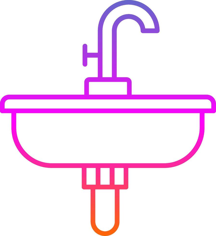 Sink Line Gradient Icon vector