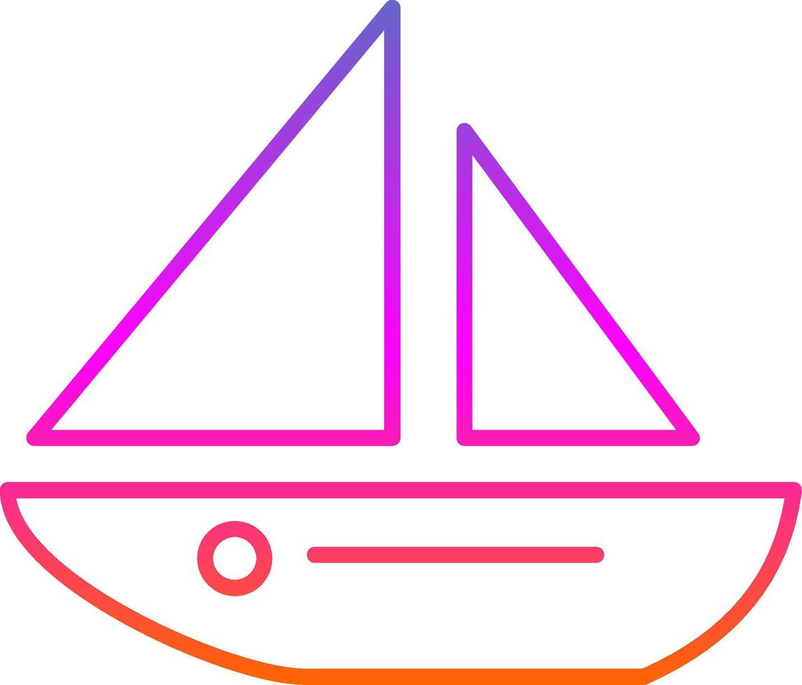 Dinghy Line Gradient Icon vector