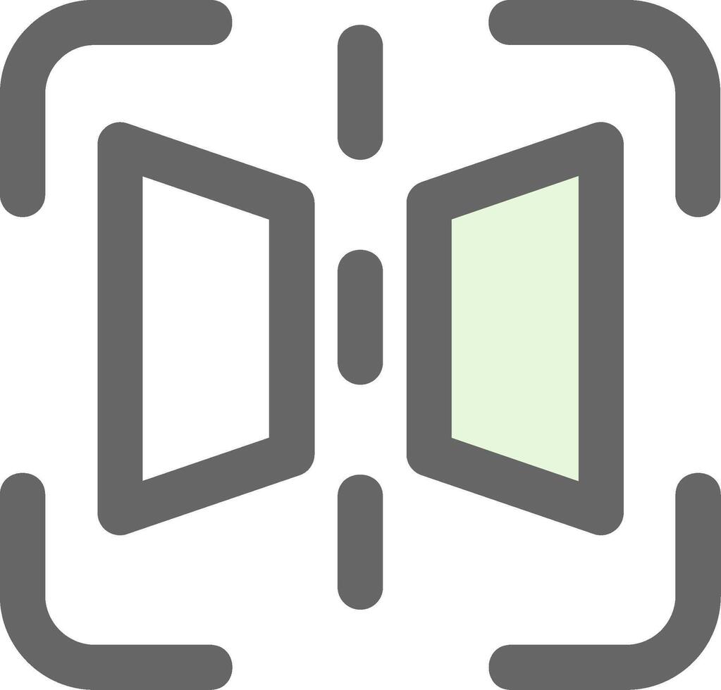 Symmetry mirror Green Light Fillay Icon vector