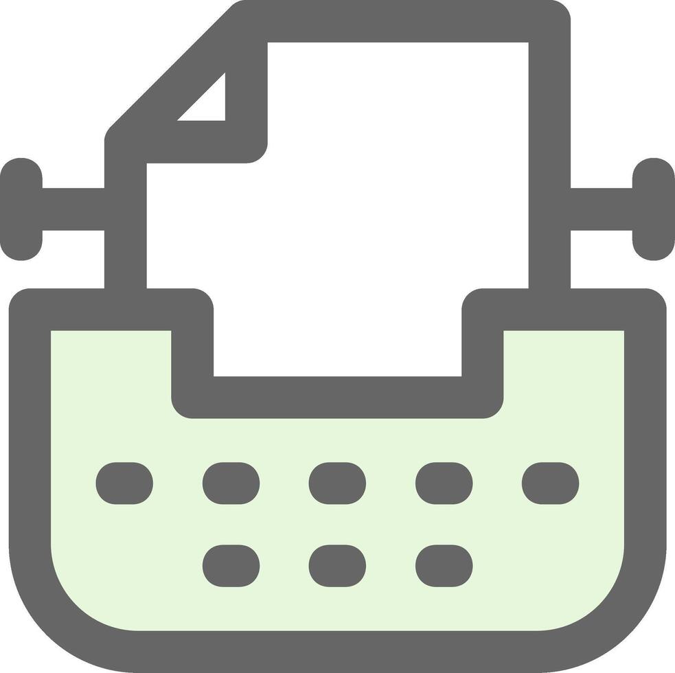Typewriter Green Light Fillay Icon vector