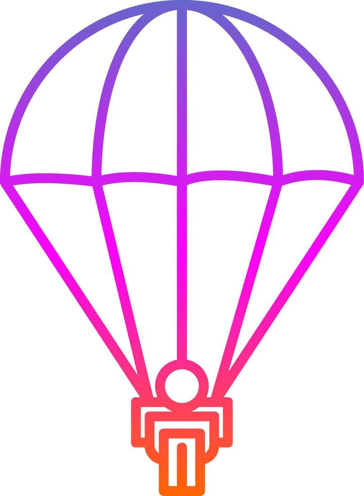 Parachuting Line Gradient Icon vector