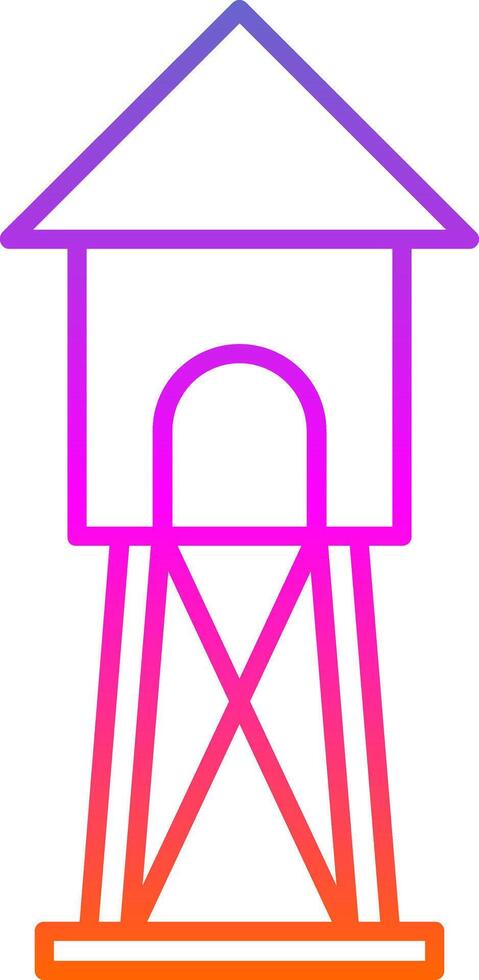 Watchtower Line Gradient Icon vector