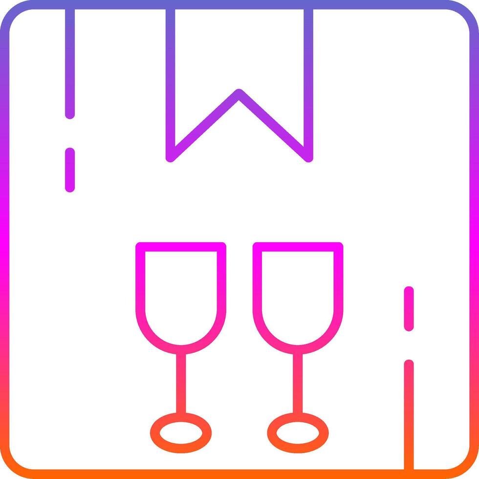 Fragile Line Gradient Icon vector