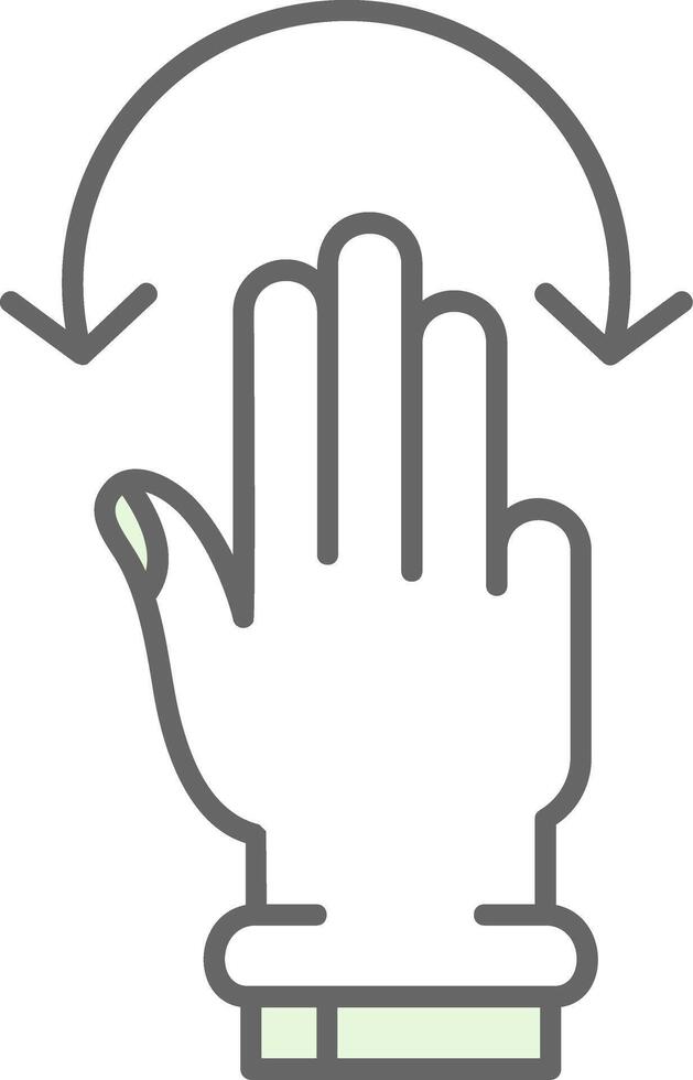 Three Fingers Rotate Green Light Fillay Icon vector