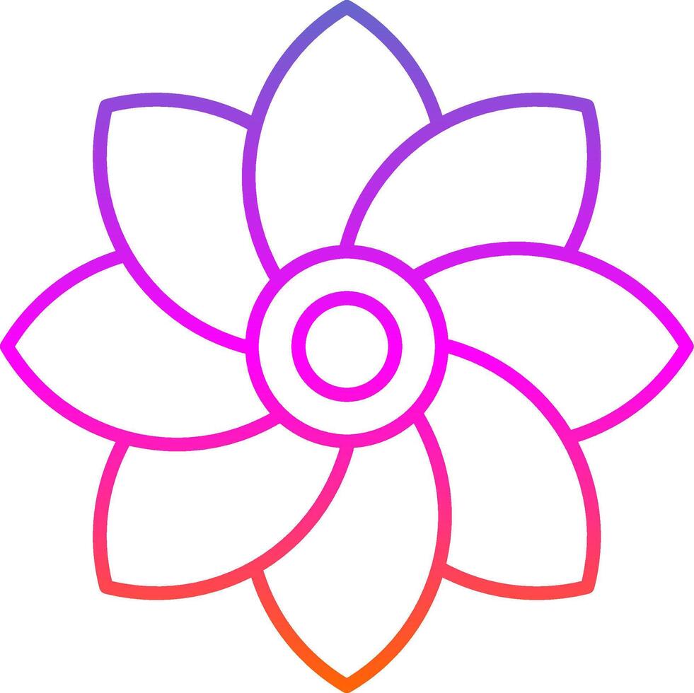 Flower Line Gradient Icon vector