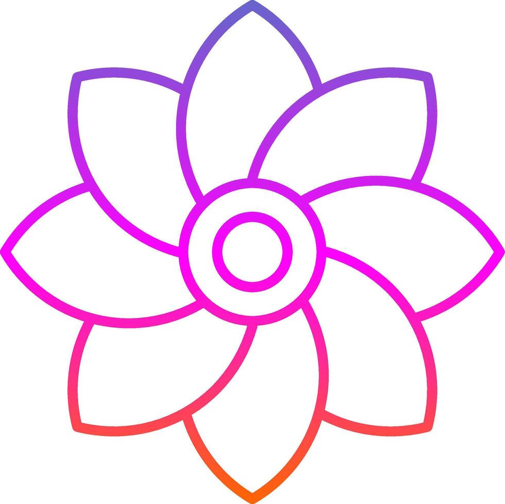 icono de gradiente de línea de flor vector