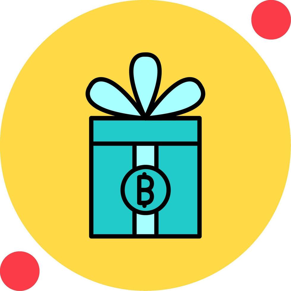 Gift Bitcoin Vector Icon