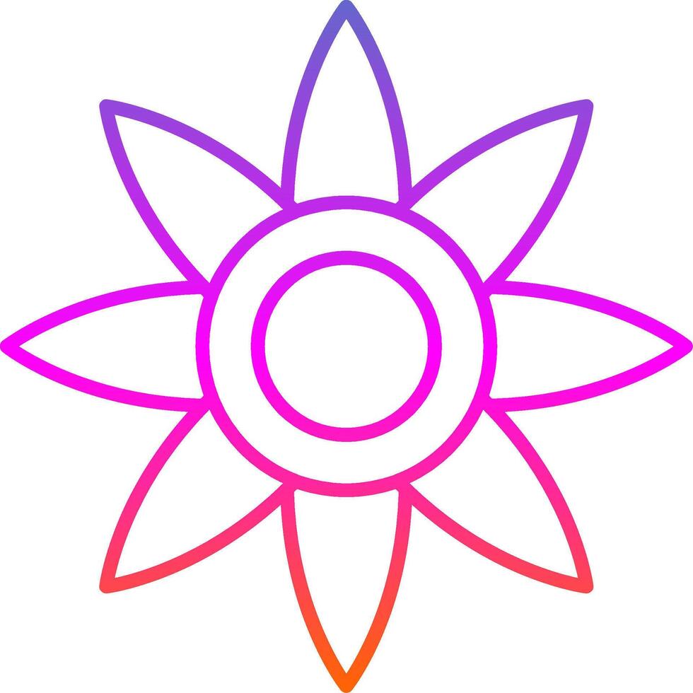 flor de pascua línea degradado icono vector