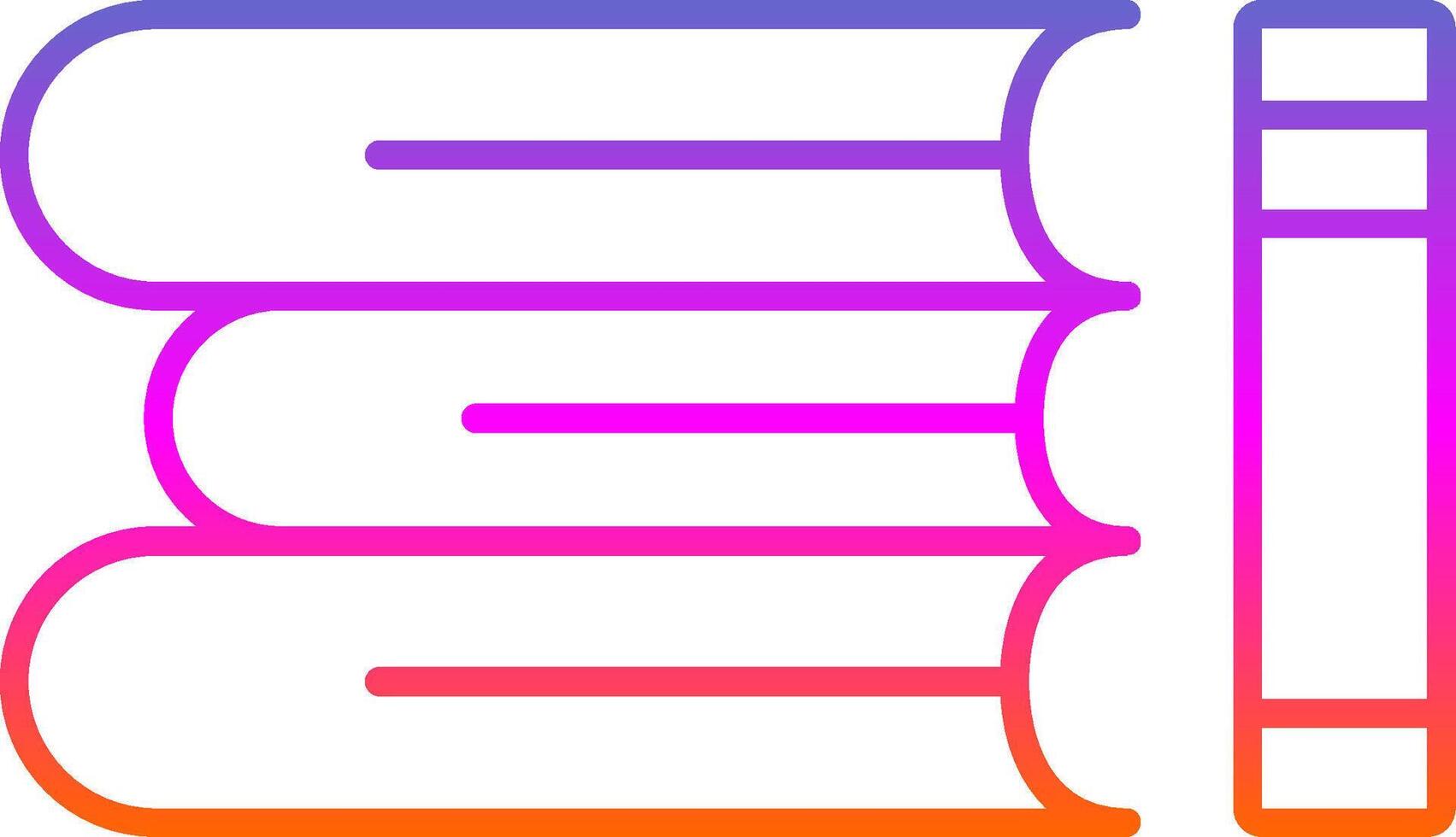 Book Stack Line Gradient Icon vector