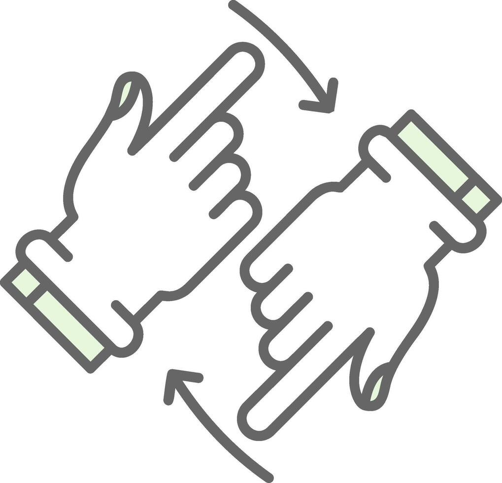 Rotate Two Hands Green Light Fillay Icon vector