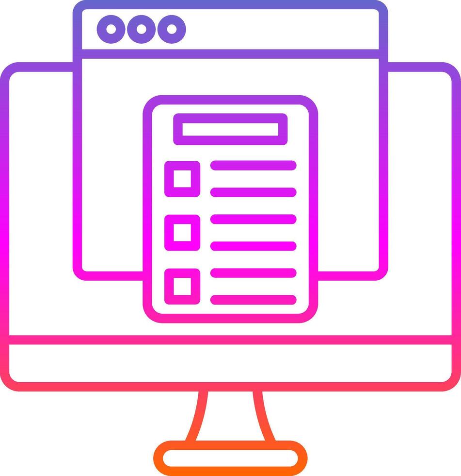 E-Learning Line Gradient Icon vector