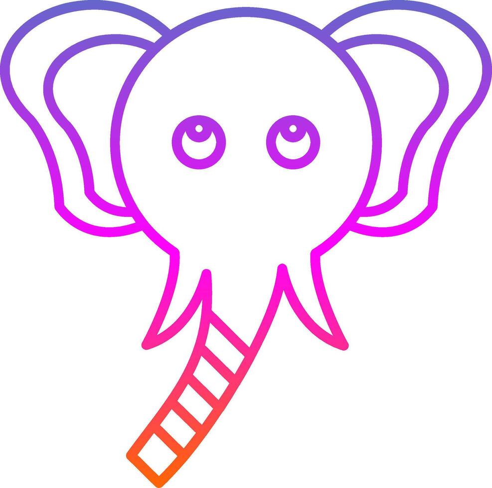 elefante línea degradado icono vector