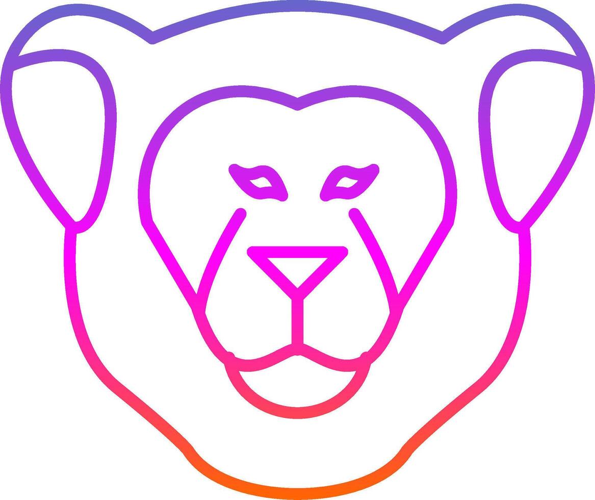 Lioness Line Gradient Icon vector