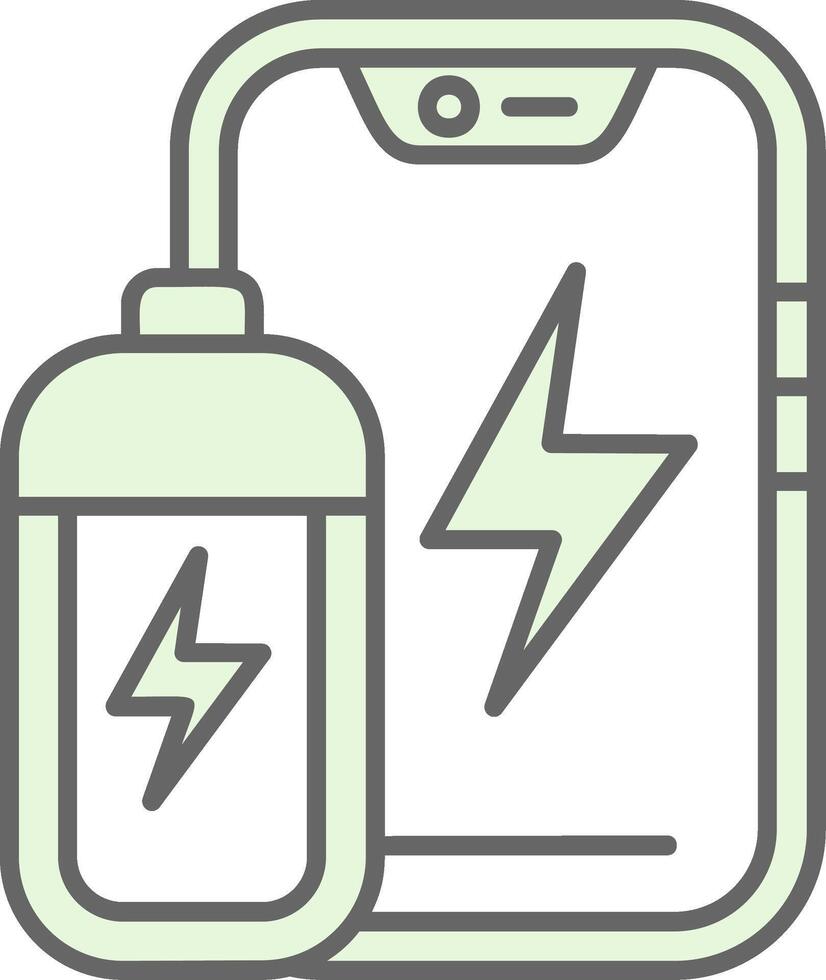 Battery Green Light Fillay Icon vector