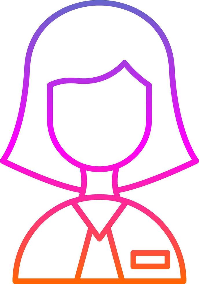 Lady Teacher Line Gradient Icon vector