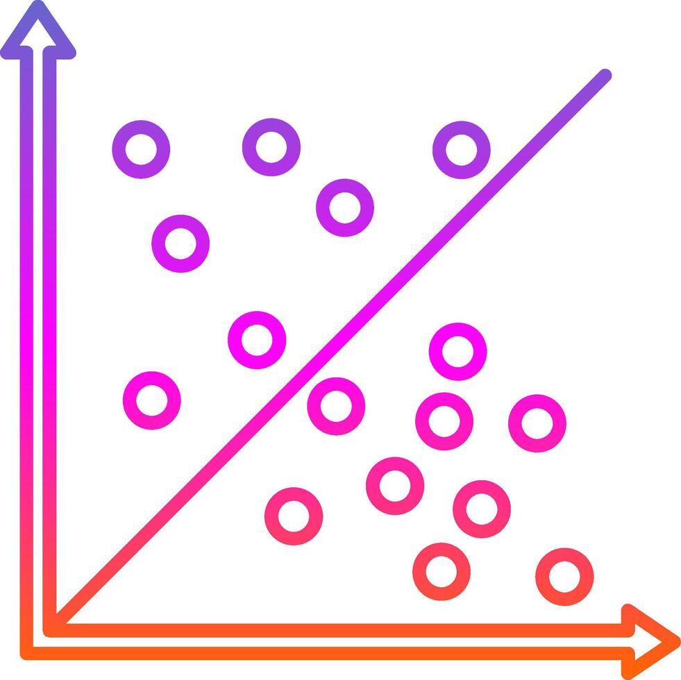 icono de gradiente de línea de gráfico de dispersión vector