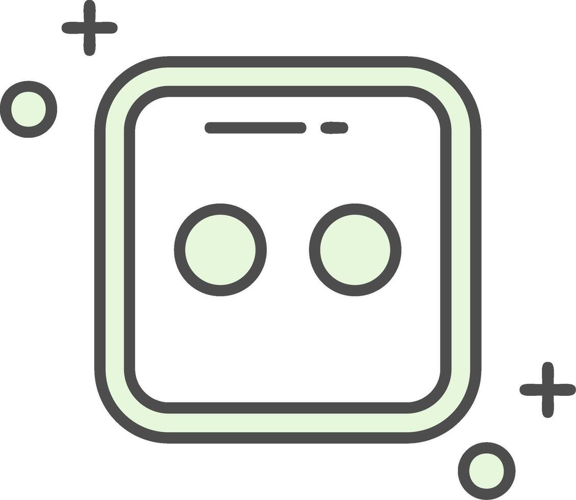 Dice two Green Light Fillay Icon vector
