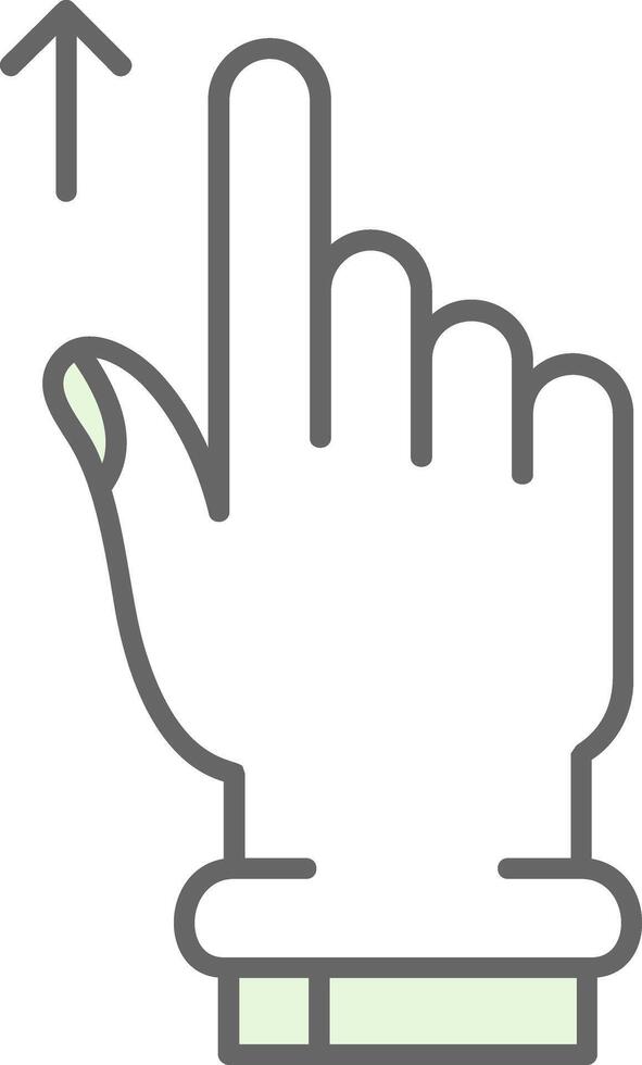 Swipe Up Green Light Fillay Icon vector