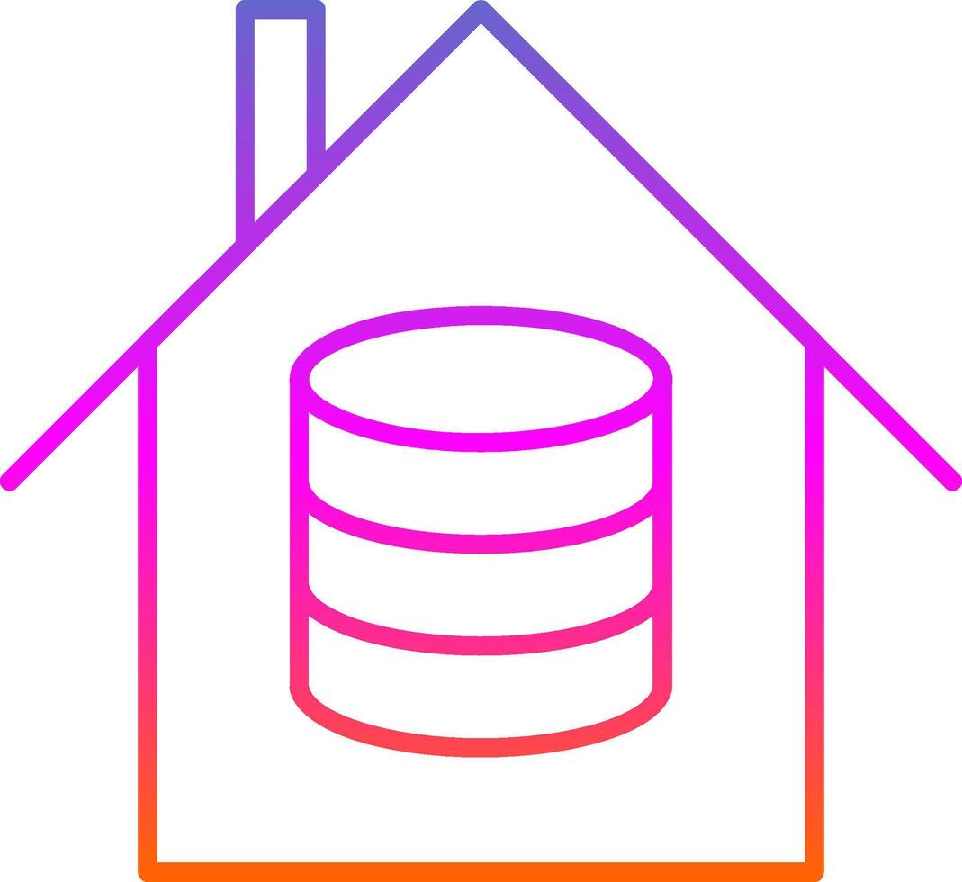 Data House Line Gradient Icon vector