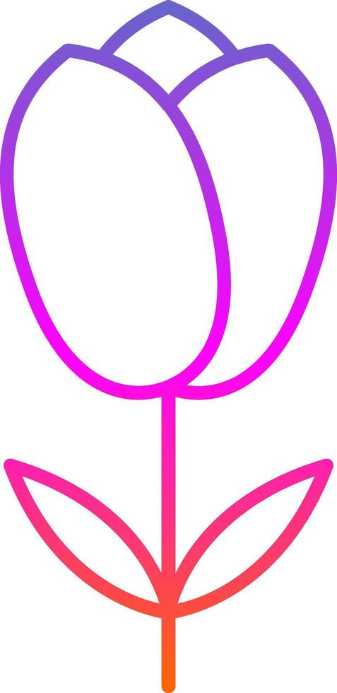 Tulip Line Gradient Icon vector