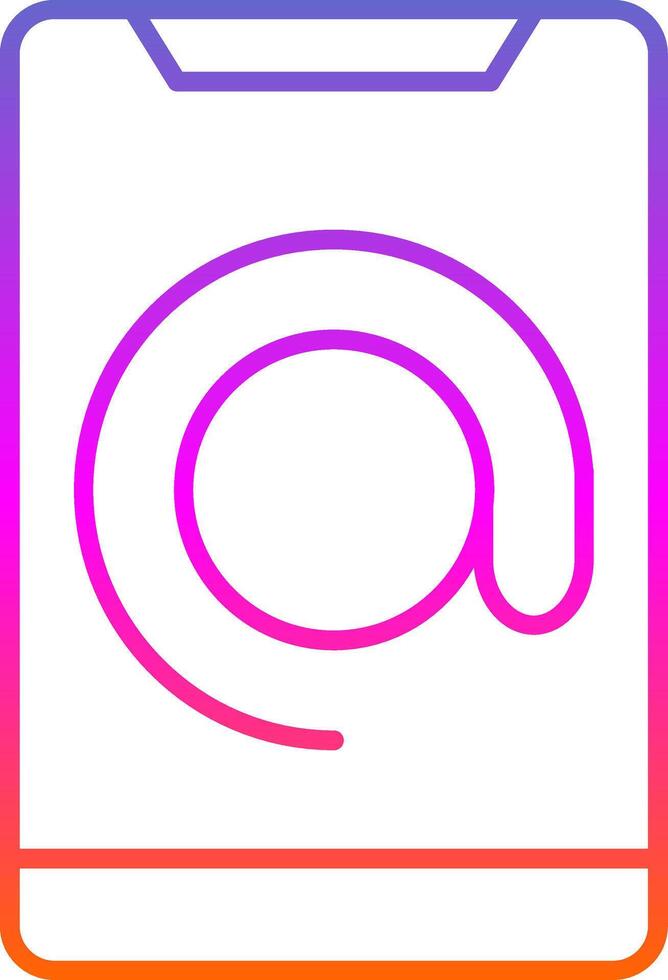 Arroba Line Gradient Icon vector