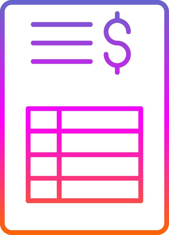 Bill Line Gradient Icon vector
