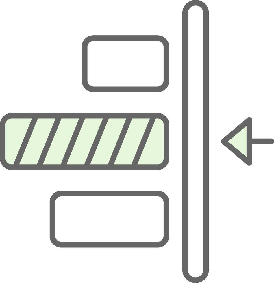 Right alignment Green Light Fillay Icon vector