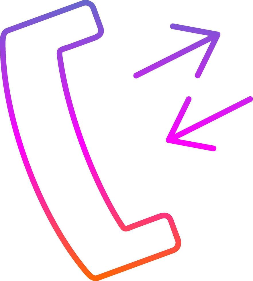 Phone Receiver Line Gradient Icon vector