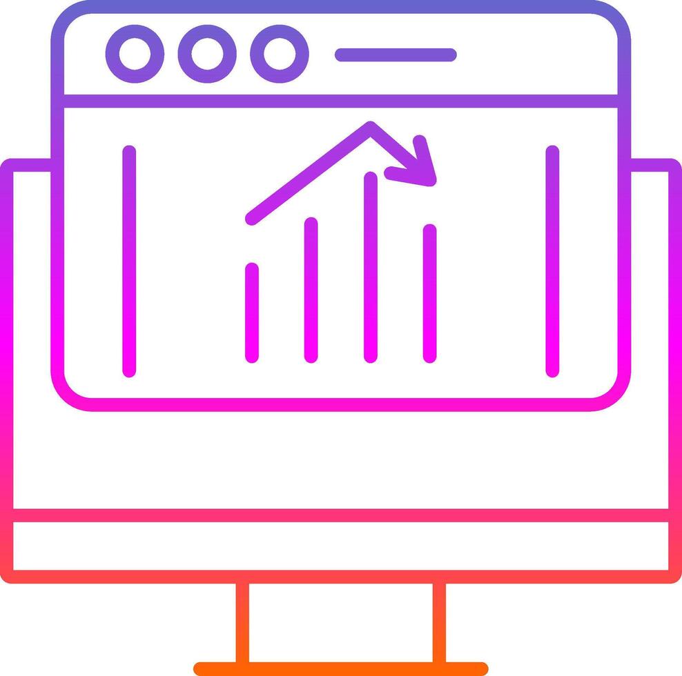 Down Line Gradient Icon vector