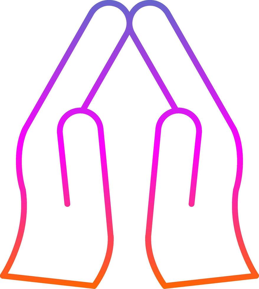 Pray Line Gradient Icon vector
