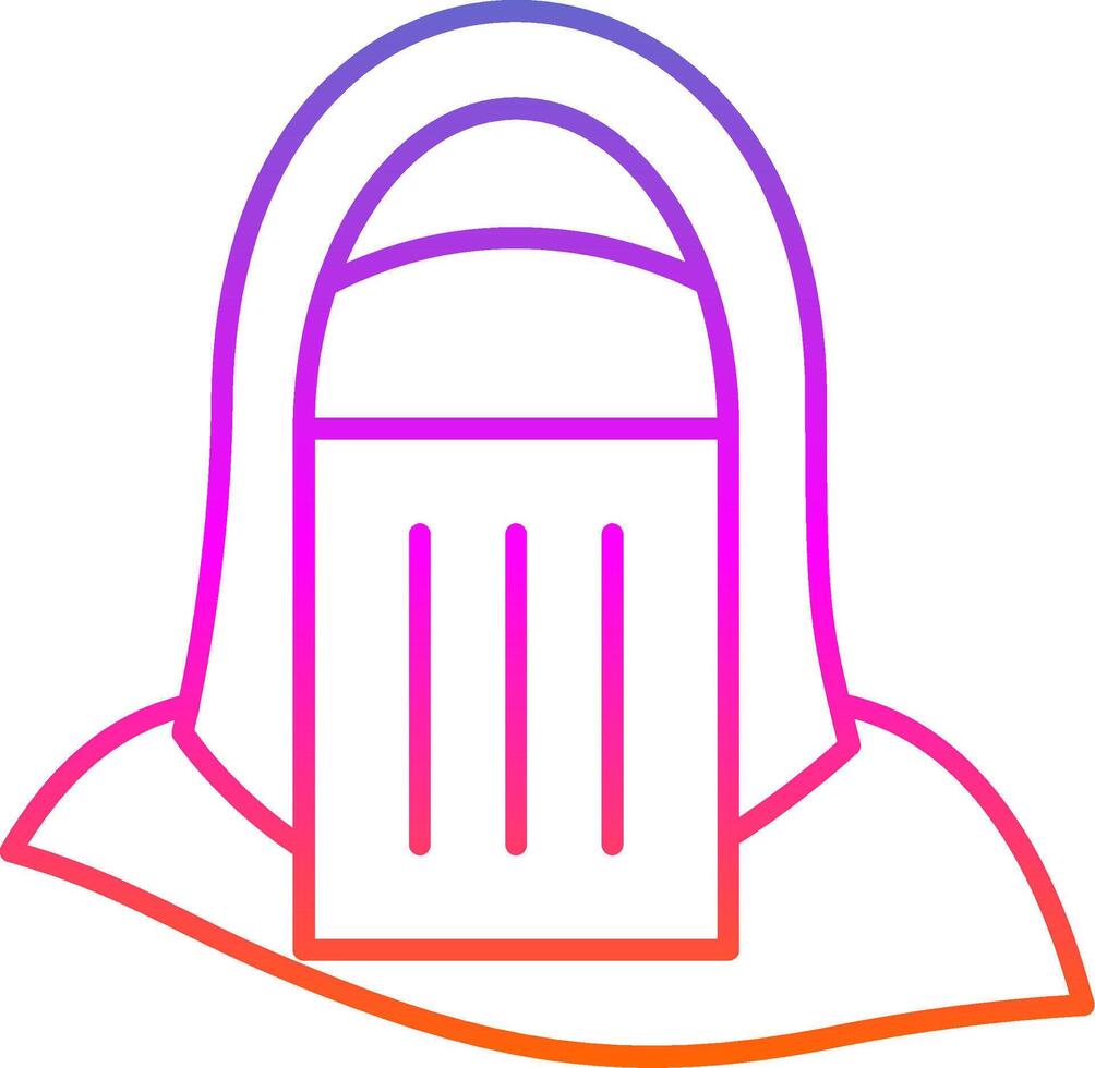 niqab línea degradado icono vector