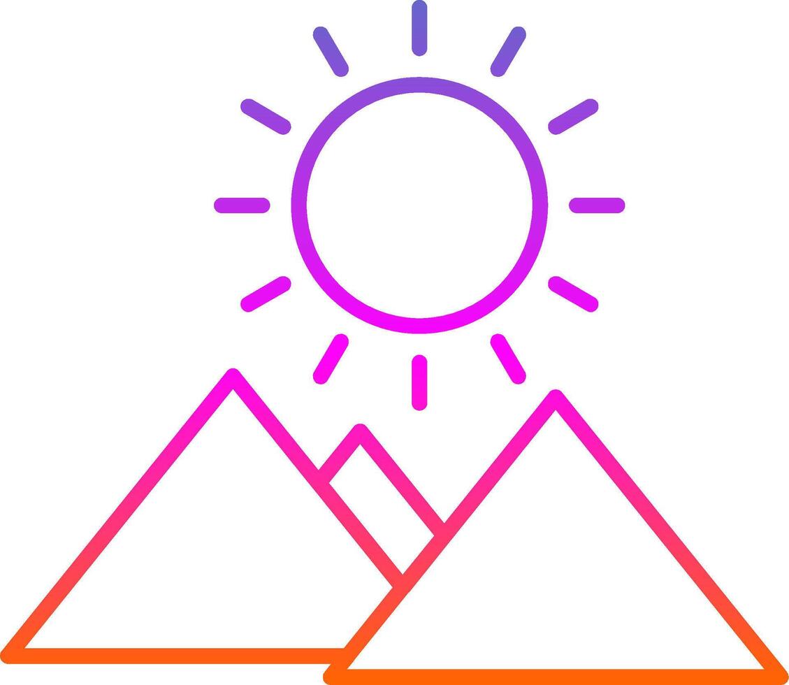 Sunrise Line Gradient Icon vector