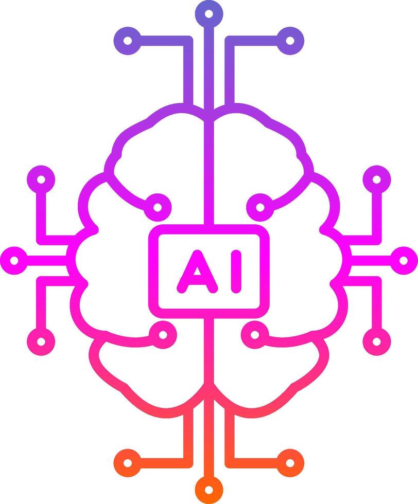 Artificial Intelligence Line Gradient Icon vector