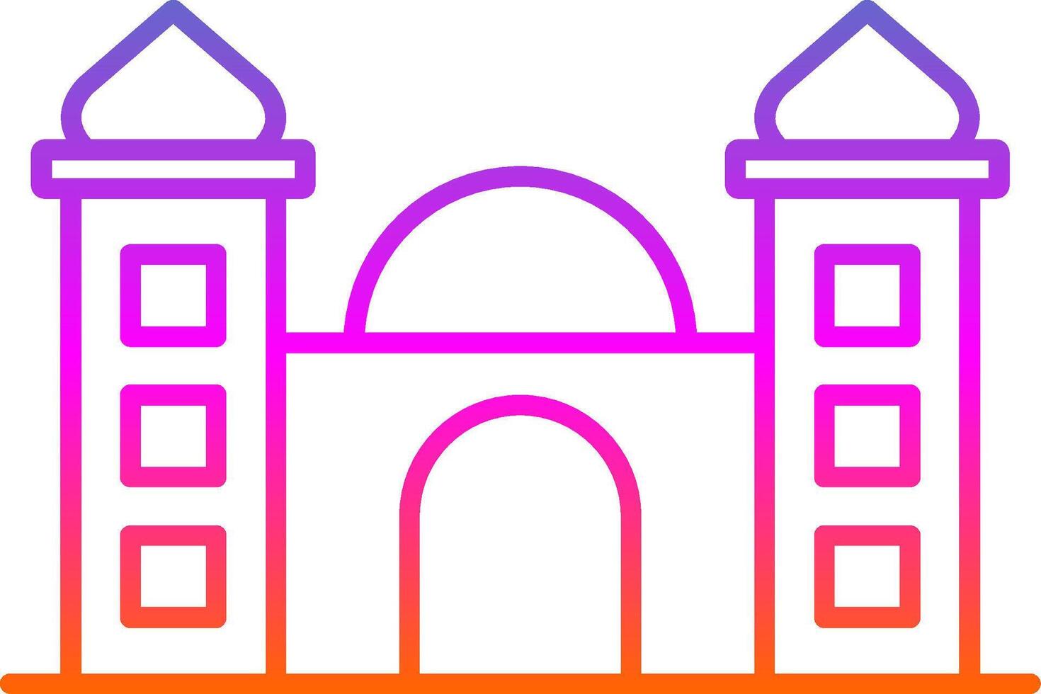 icono de gradiente de línea de mezquita vector