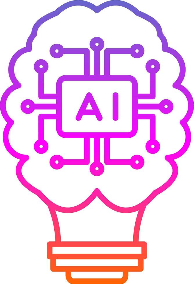 Artificial Intelligence Line Gradient Icon vector