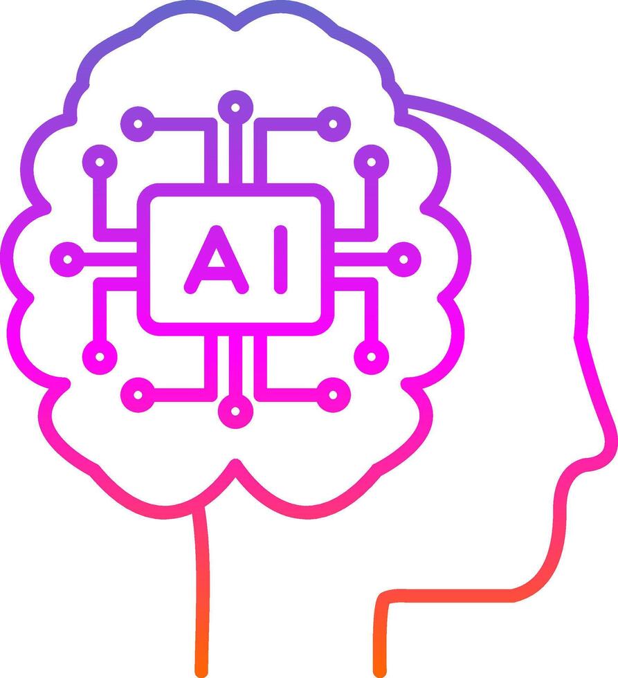 Artificial Intelligence Line Gradient Icon vector