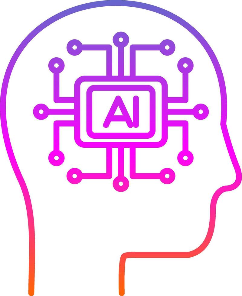 Artificial Intelligence Line Gradient Icon vector