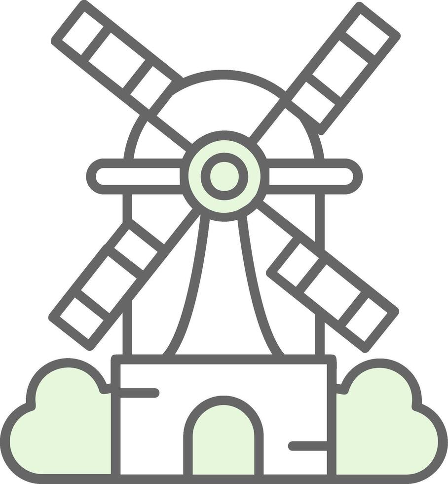 Windmill Green Light Fillay Icon vector