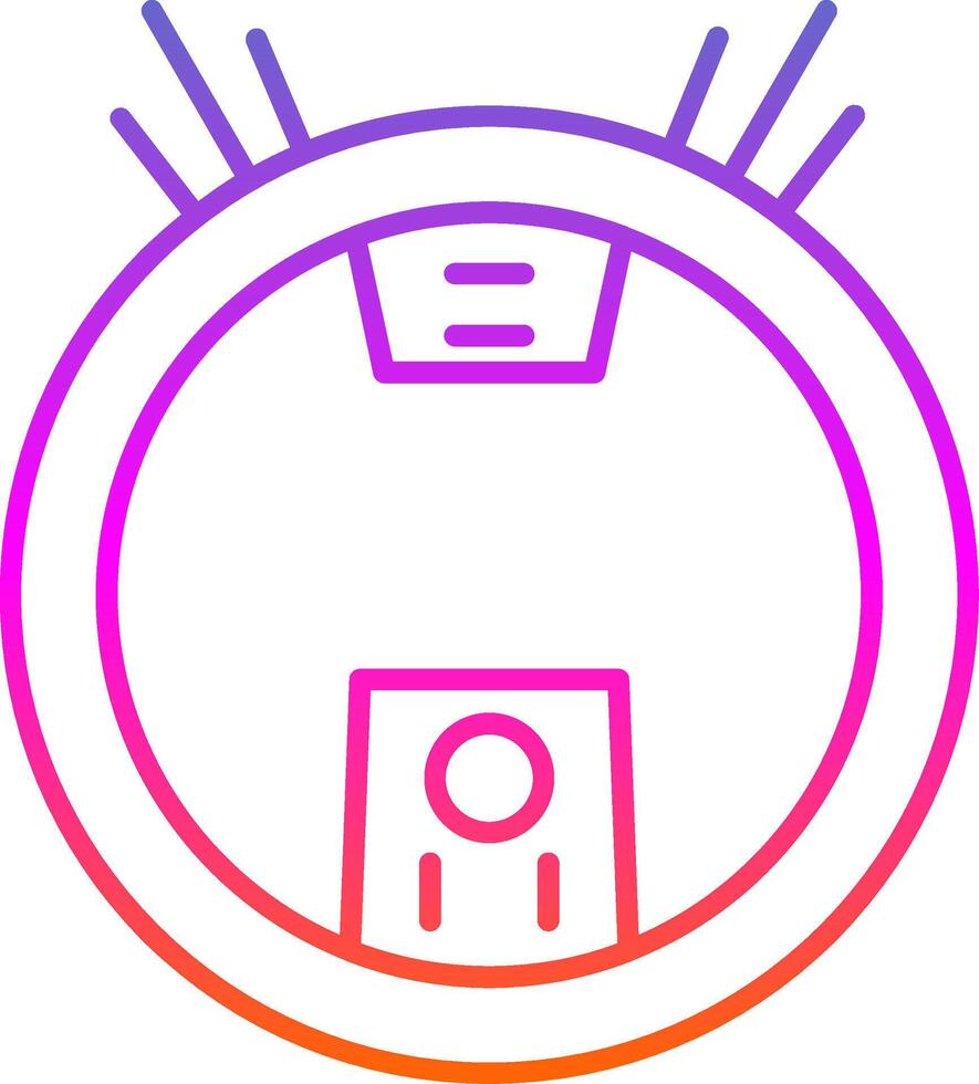 Robot Vacuum Line Gradient Icon vector
